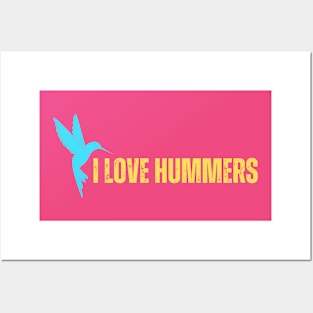 I Love Hummers Awesome Hummingbird Lover Tee and Decor Funny Posters and Art